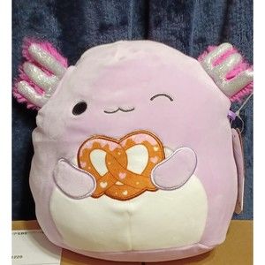 2023 Valentines Squishmallow Monica the Axolotl W/ Pretzel 8" BNWT